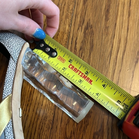 Diane Von Furstenberg Ibiza Sandal Clear Snakeskin Heels Size 6 - Picture 14 of 14